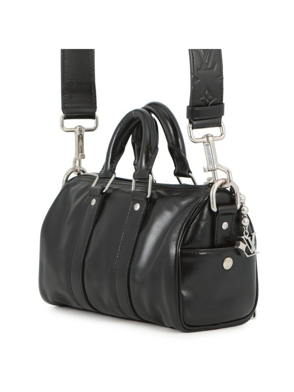 Louis Vuitton Handbag Keepall Cargo Bandouliere 25 Calf Leather 2-Way Black - Picture 2 of 10